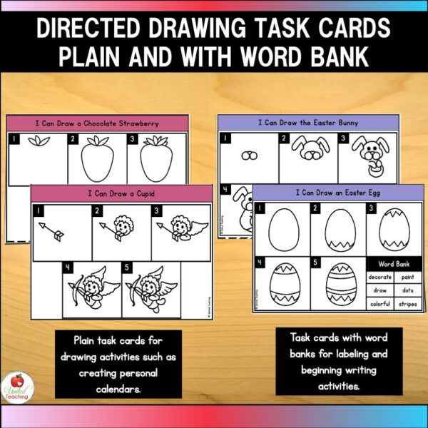 Directed Drawing Holiday Task Card Formats