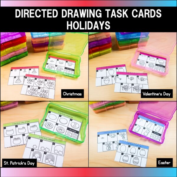 Directed Drawing Holiday Task Card Examples 1