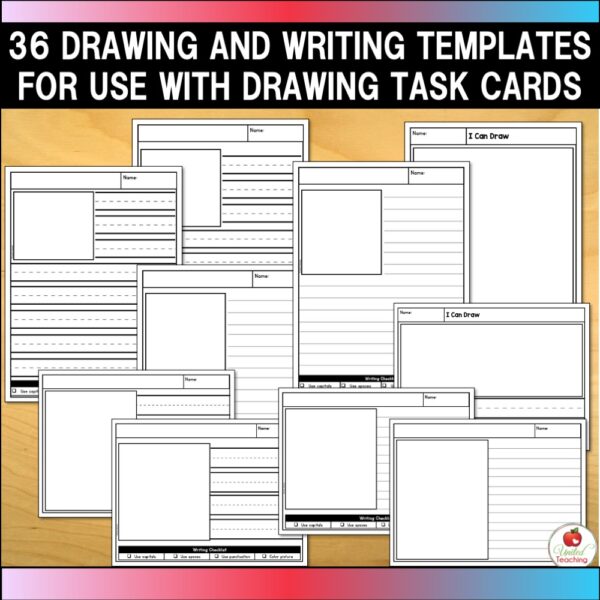 Directed Drawing Holiday Task Cards Worksheet Templates
