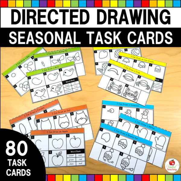 Directed Drawing Seasonal Task Cards Cover