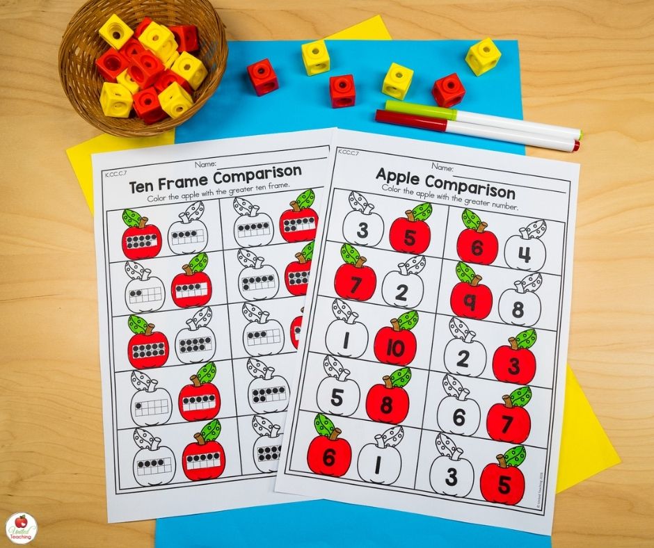 Number Comparison activities for kindergarten students