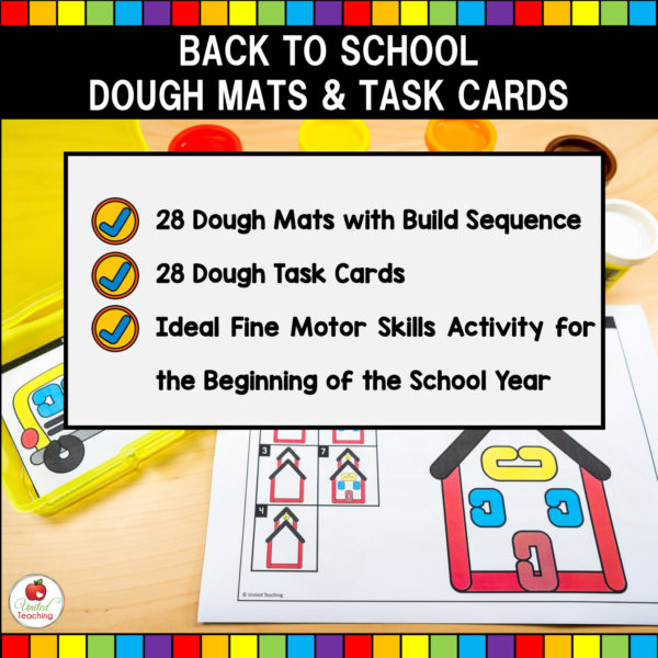 Back to School Dough Mats and Task Cards Features