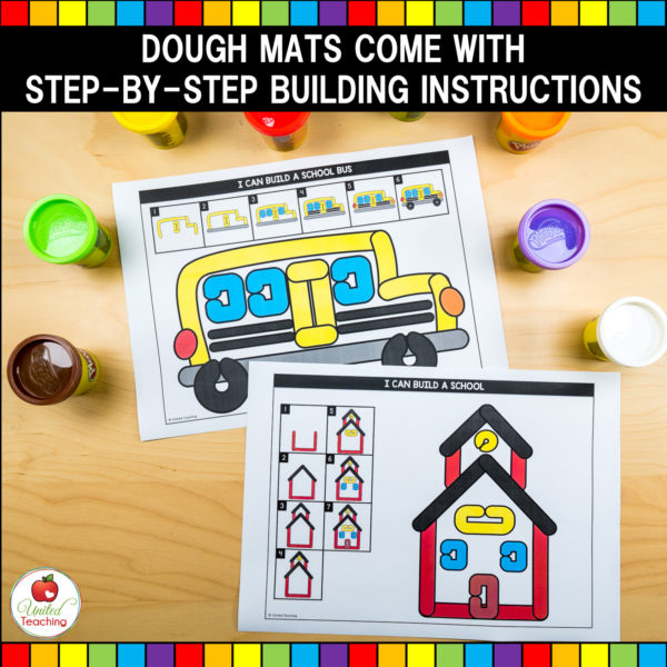Back to School Dough Mats with building instructions