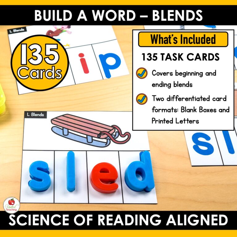 Blends Word Building Task Cards - United Teaching