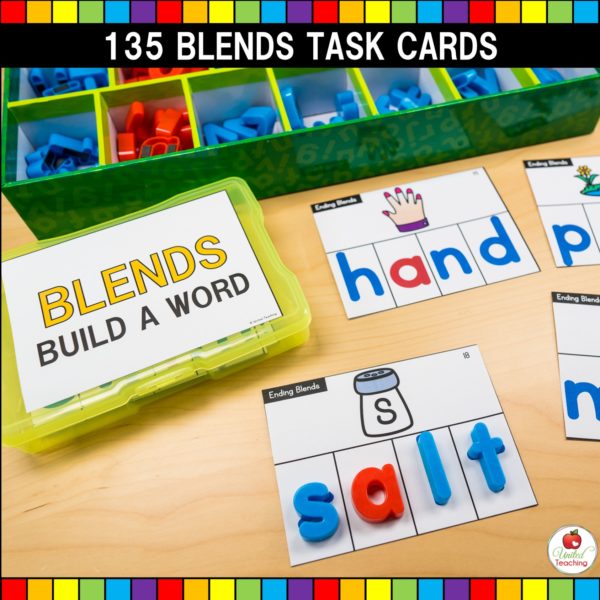 Blends Word Building Task Cards in Action