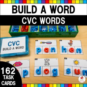 CVC Word Building Task Cards Cover