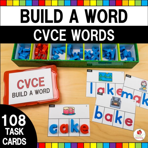 CVCE Word Building Task Cards Product Cover