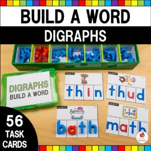 Digraphs Word Building Task Cards Product Cover