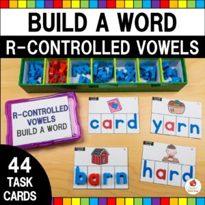 R-Controlled Vowels Word Building Task Cards Cover