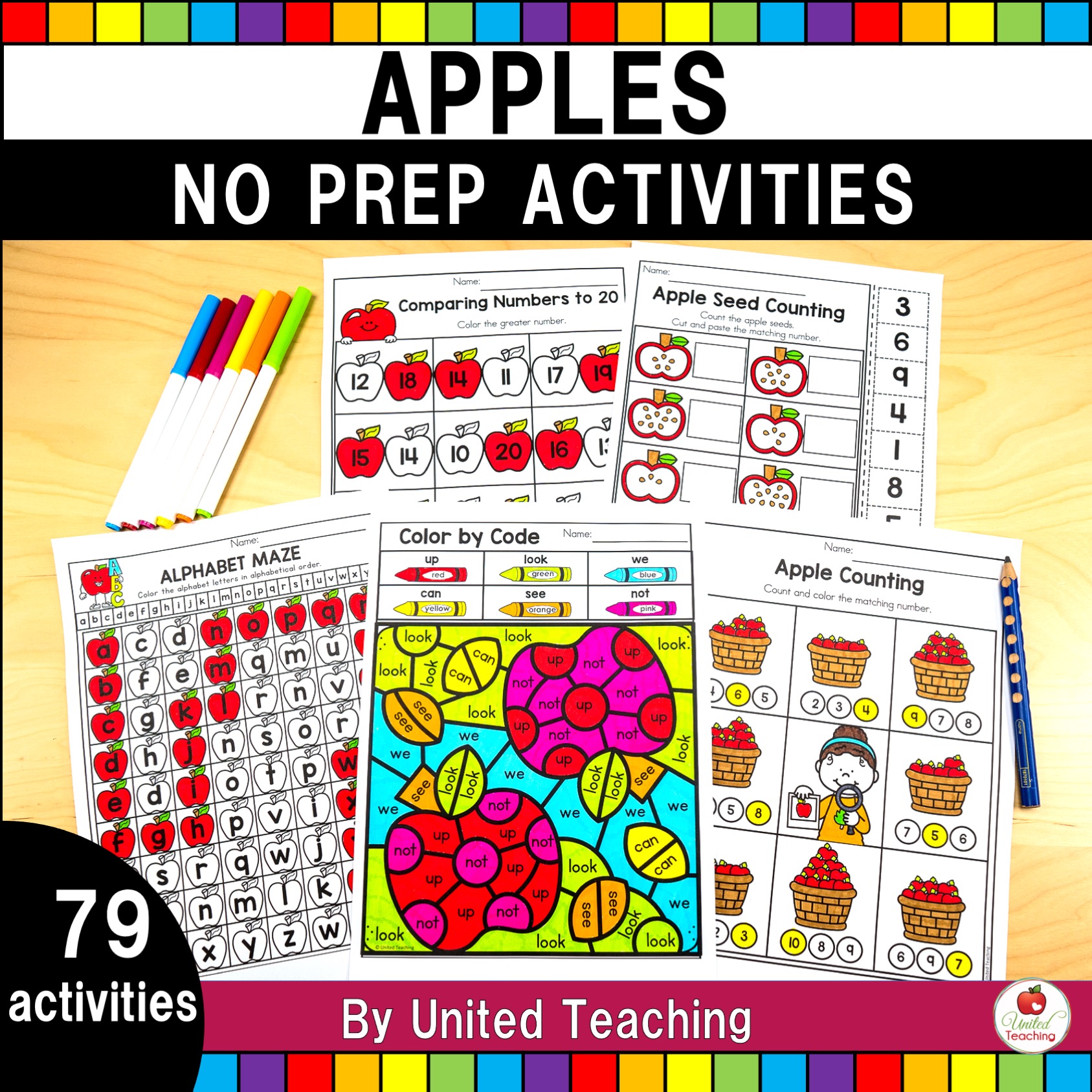 Apples No Prep Activities Cover