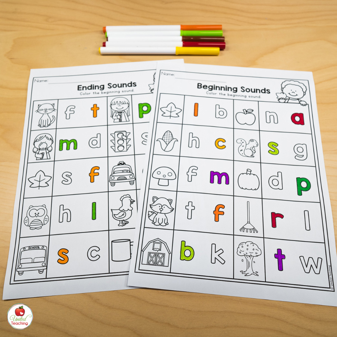 Beginning and ending sound worksheets