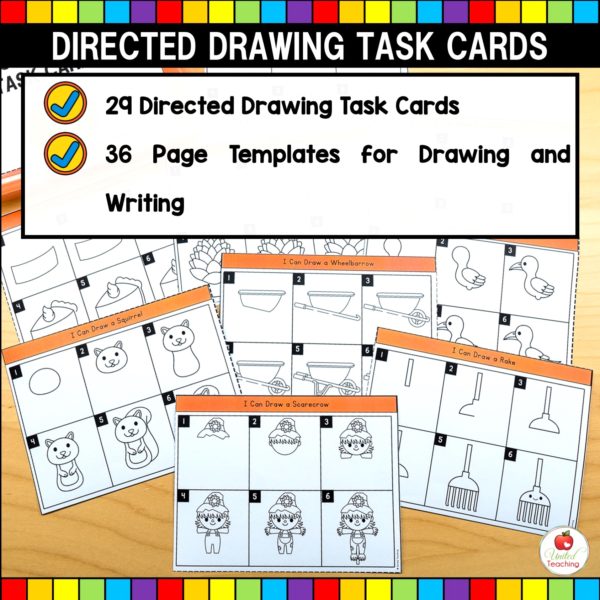 Fall Directed Drawing Task Cards Features