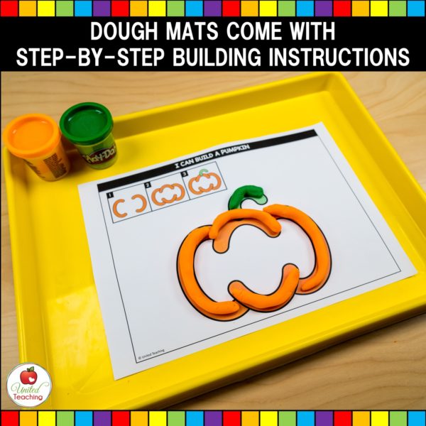 Fall Pumpkin building play dough mat