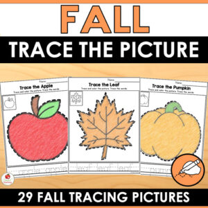 Fall Trace the Pictures Worksheets