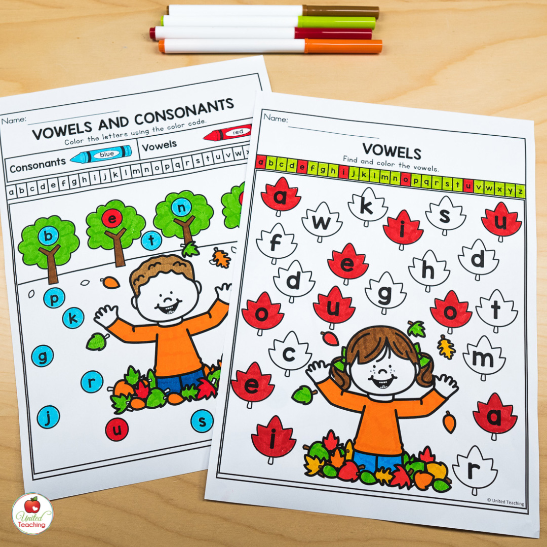 Vowels and Consonant September Worksheets