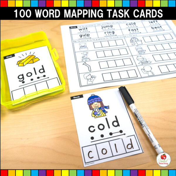 Blends Word Mapping Task Cards and Worksheets 01