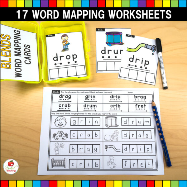 Blends Word Mapping Task Cards and Worksheets 02