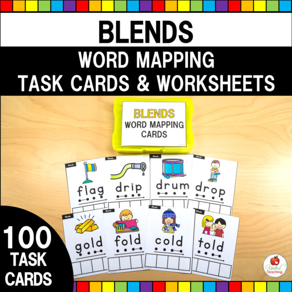 Blends Word Mapping Task Cards and Worksheets Cover