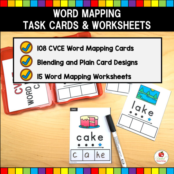 CVCE Word Mapping Task Cards and Worksheets What's Included