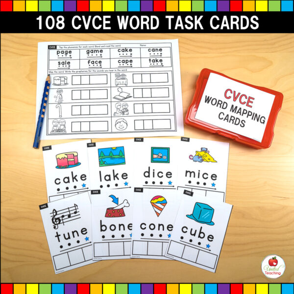 CVCE Word Mapping Task Cards and Worksheets 01