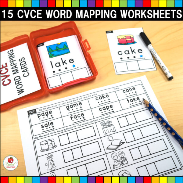 CVCE Word Mapping Task Cards and Worksheets 02