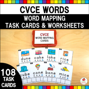 CVCE Word Mapping Task Cards and Worksheets Cover