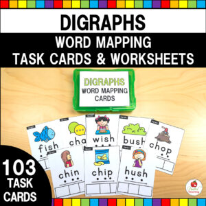 Digraphs Word Mapping Task Cards and Worksheets Cover