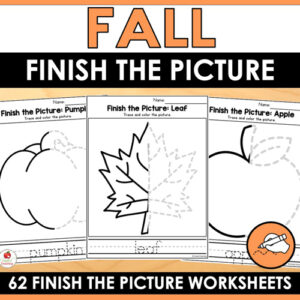 Fall Finish the Picture Drawing Worksheets