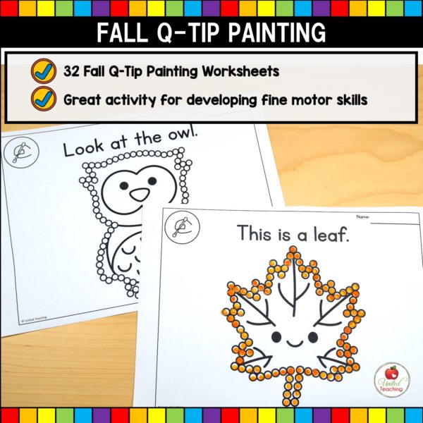 Fall Q-Tip Painting Worksheets What's Included