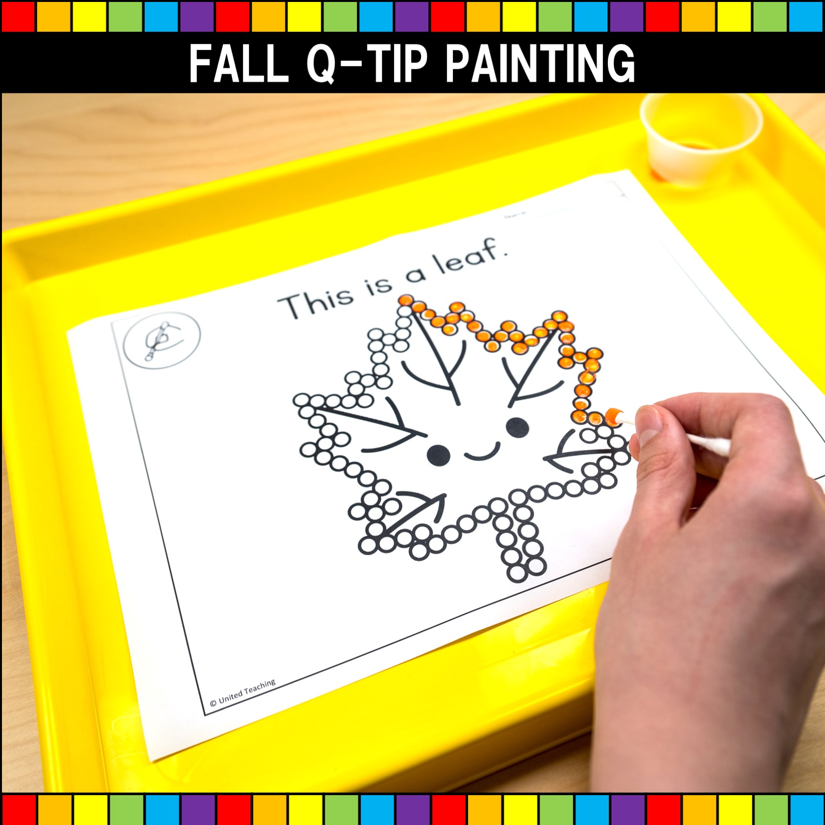 Fall QTip Painting Worksheets United Teaching