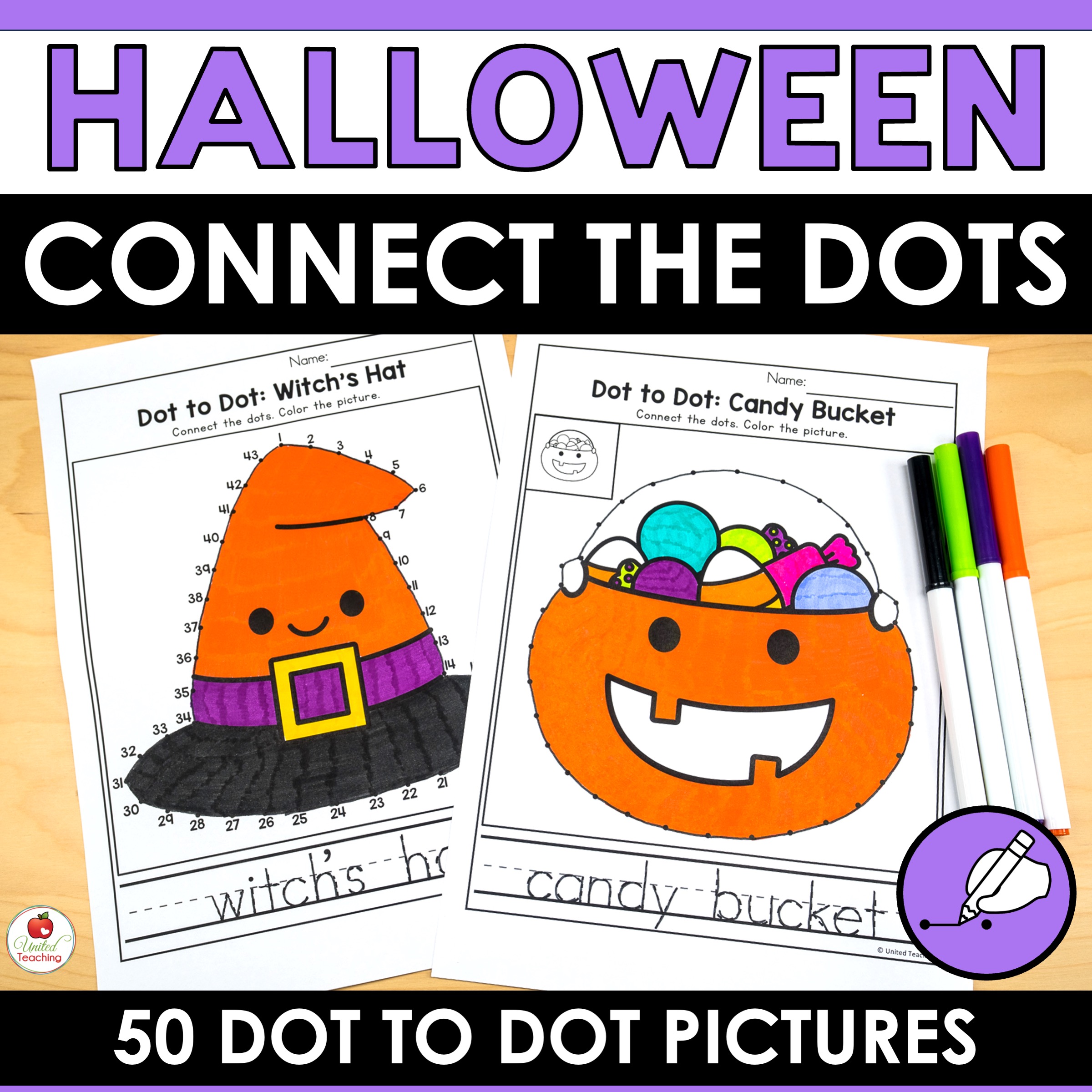 Halloween Connect the Dots Worksheets