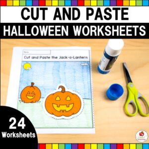 Halloween Cut and Paste Worksheets Cover
