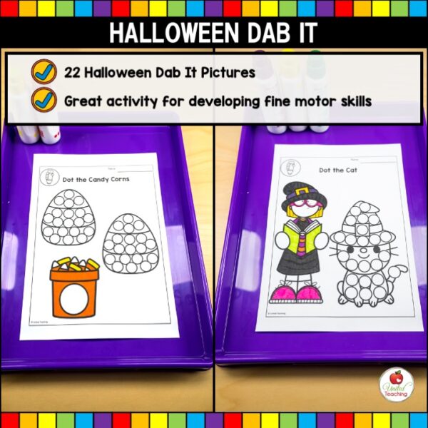 Halloween Dab It Picture Worksheets setup
