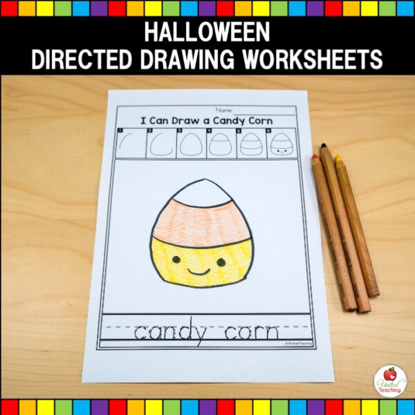 Halloween Directed Drawing Completed Worksheets