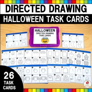 Halloween Directed Drawing Task Cards Cover