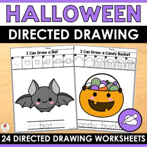Halloween Directed Drawing Worksheets Packet Cover