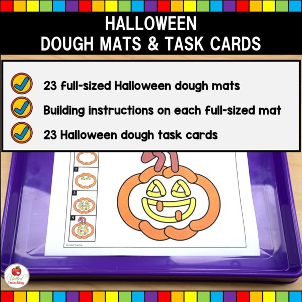 Halloween Dough Mats and Task Cards What's Included