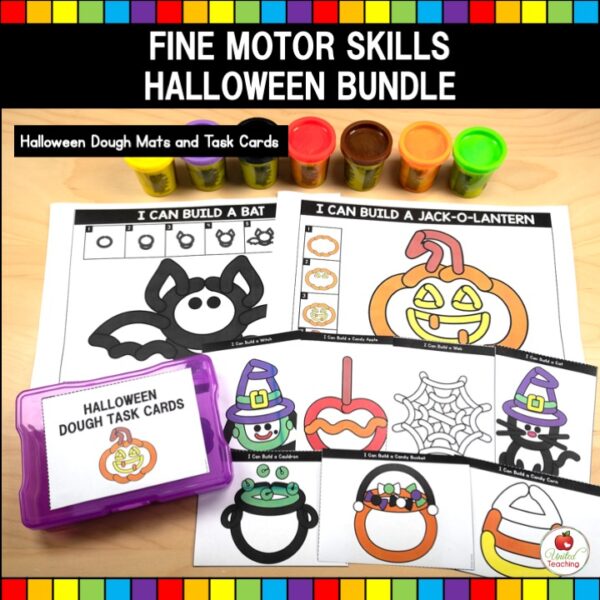 Halloween Fine Motor Skills Dough Mats and Task Cards