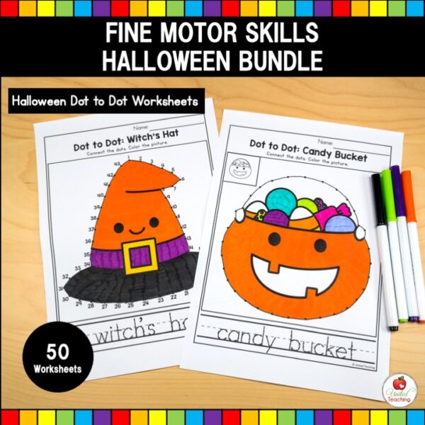 Halloween Fine Motor Skills Connect the Dots Worksheets