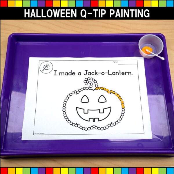Halloween Q-Tip Painting Set Up