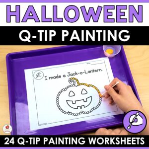 Halloween Q-Tip Painting Worksheets Packet