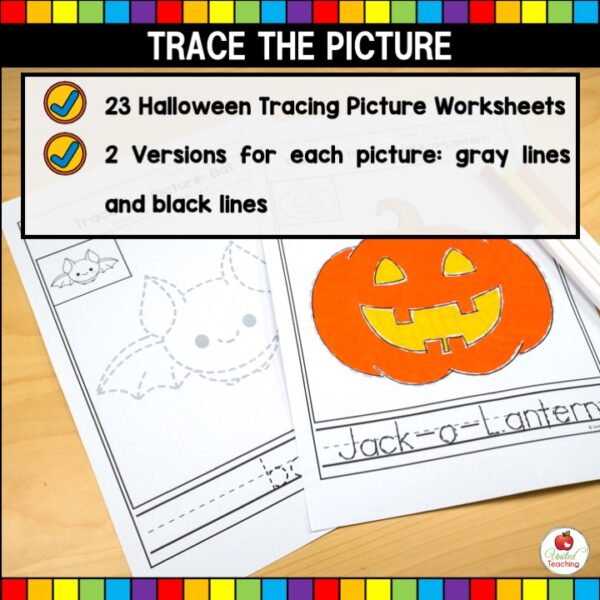 Halloween Trace the Picture What's Included