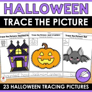 Halloween Trace the Picture Worksheets Packet