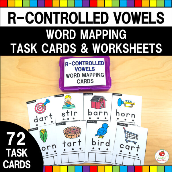 R-Controlled Vowels Word Mapping Task Cards and Worksheets Cover