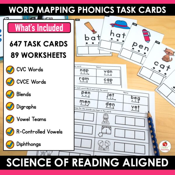 Word Mapping Phonics Task Cards Bundle - Image 2