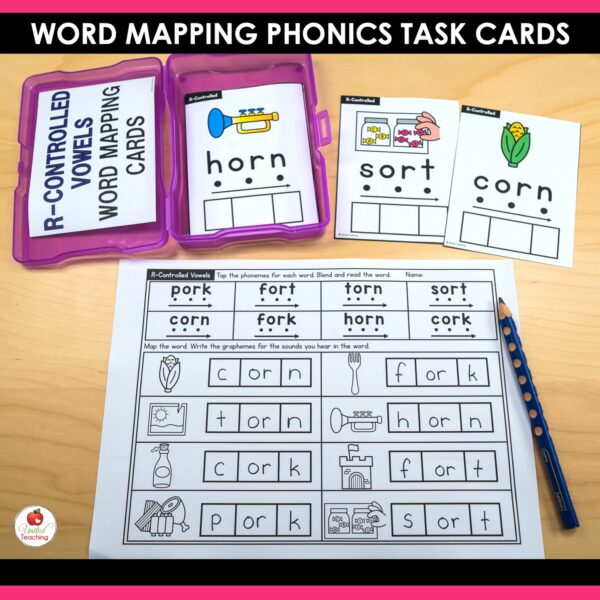 Word Mapping Phonics Task Cards Bundle - Image 7