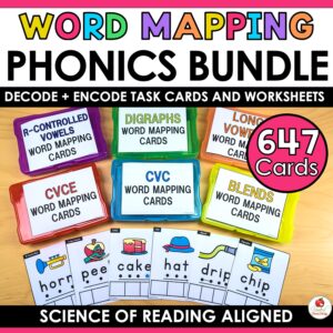 Word Mapping Phonics Task Cards Bundle