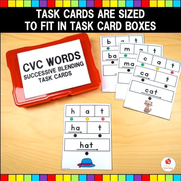 CVC Words Successive Blending Task Card Example