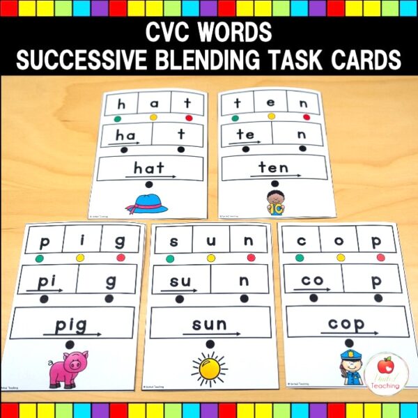 CVC Words Successive Blending Sample Task Cards