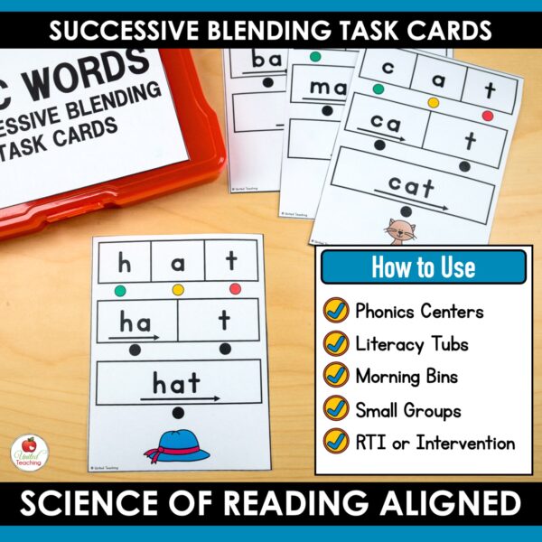 CVC Words Successive Blending Task Cards - Image 3